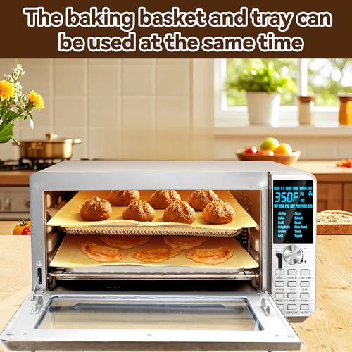 Air Fryer Accessories Compatible with Nuwave Bravo Air Fryer Toaster, Baking Set with Air Fryer Basket Baking Pan Parchment Paper Disposable Airfryer Liner - Thumbnail 3