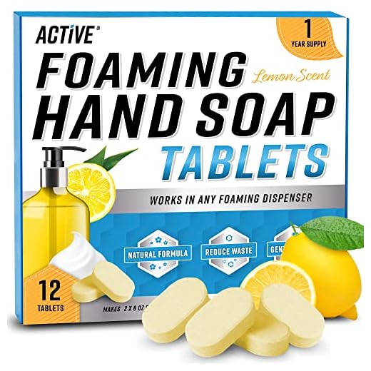 Foaming Hand Soap Tablet Refill - 12 Pack Eco Friendly Hand Wash Tablets, Zero Waste Handwash Concentrate - Equivalent To 96 Fl Oz Of Liquid (Fills 12 X 8 fl oz Refillable Foam Dispenser) - Lemon Scented