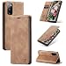 Produktbild FMPC Handyhülle für Samsung Galaxy S20 FE 5G Premium Lederhülle PU Flip Magnet Case Wallet Klapphülle Silikon Bumper Schutzhülle für Samsung Galaxy S20 Fan Edition 5G Handytasche - Braun
