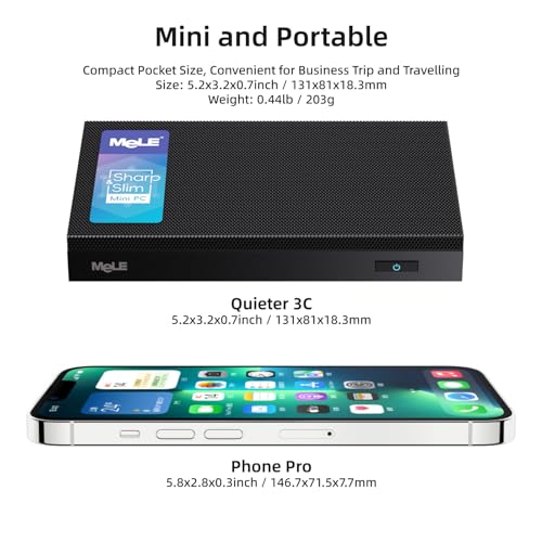 Image of MeLE Quieter3C Fanless Mini PC N5100 8GB 128GB Small Desktop Computer Triple Display Dual HDMI Micro PC WiFi 5 BT5.1 Ethernet Unlocked Bios Full Function USB-C on Office /Home /Astrophotography