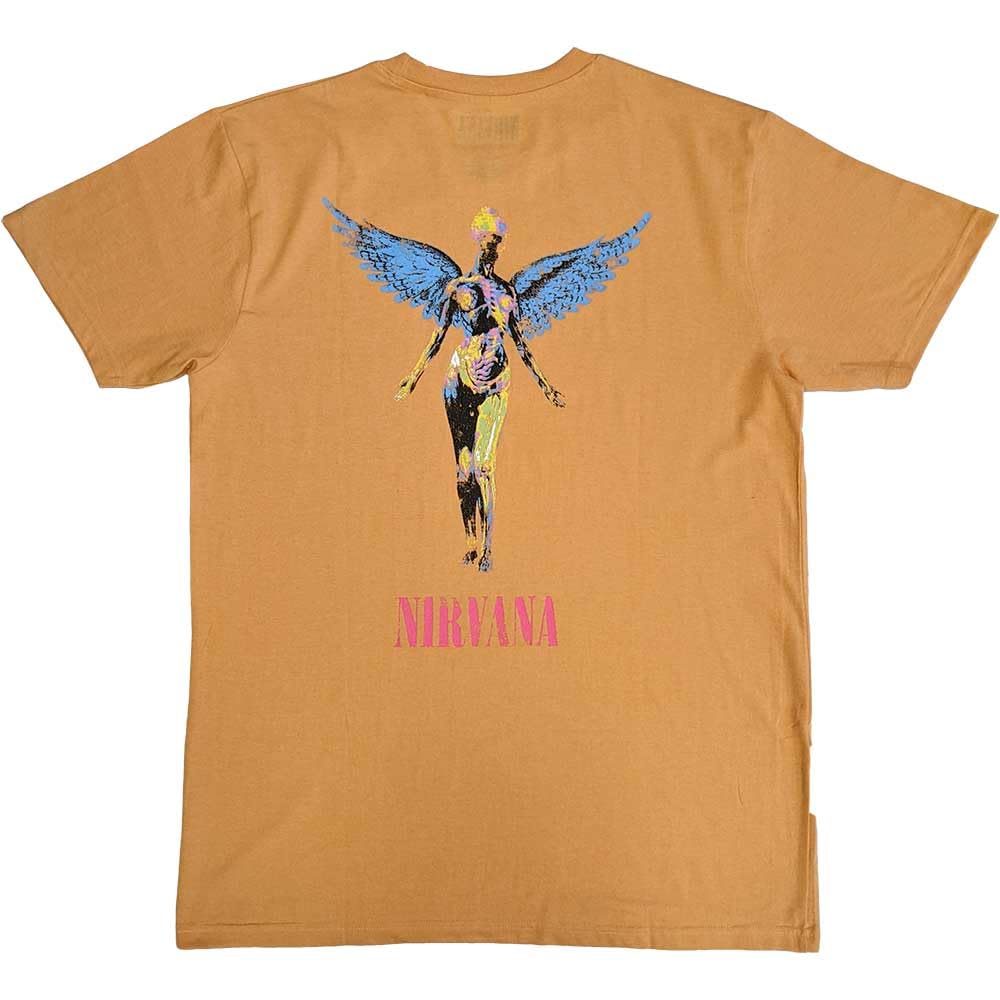 Rock Off Officially Licensed Products Unisex Orange Nirvana In Utero Angel T-Shirt, S