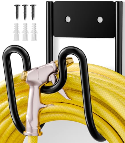 Soporte de pared para manguera de jardín – Colgador de manguera resistente para mangueras de agua, cables de extensión y mangueras de aspiradora, 1 unidad