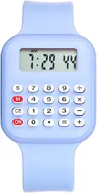 Relógio de pulso digital masculino e feminino: relógio de calculadora multifuncional, cálculo matemático, data, hora, função relógio para estudantes, escritório