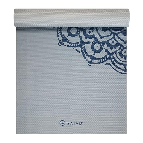 Image of Gaiam Premium Yoga Mat, 6mm Thick Print Mat | Premium 6mm thick cushioning for joint support. Non-slip print design for yoga, Pilates & floor workouts.