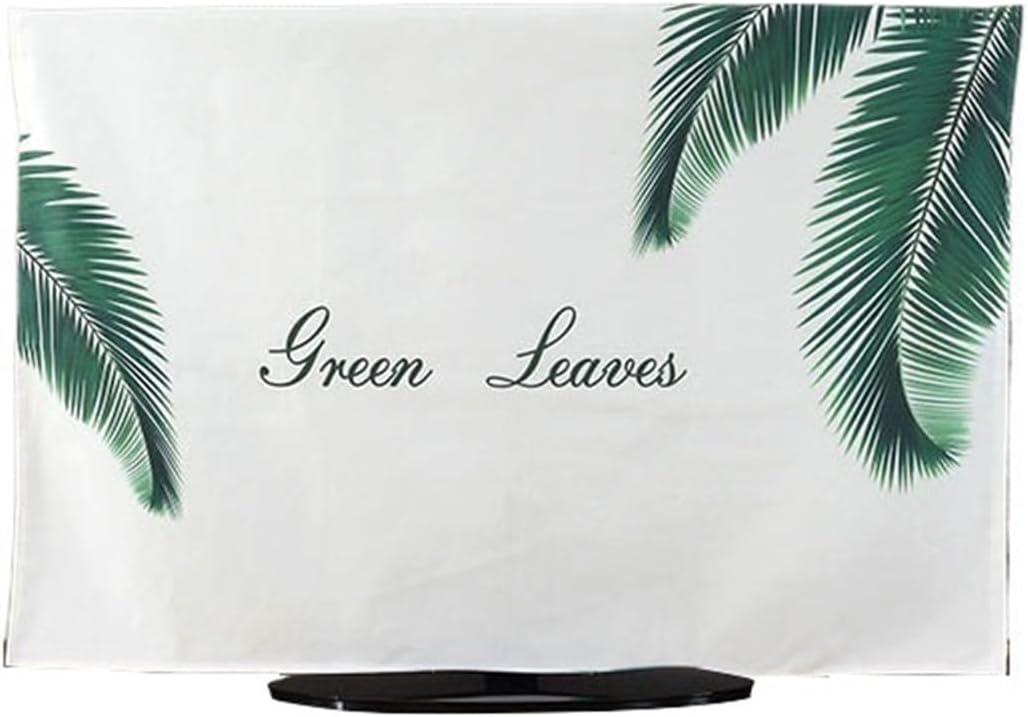 BuniQ SHIJT Tv Cover Protector Box Television Enclosure, Painting TV Screen Protection for Flat Led, Tv Display Cover for Moving(Green Leaf-A,70 inches)