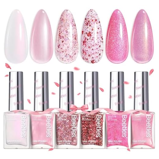 Conjunto de esmalte Beetles com glitter, kit de esmalte de unhas rosa brilhante dourado nude gelatina rosa devaneio, secagem rápida, presentes para mulheres, salão de beleza, kit de manicure DIY