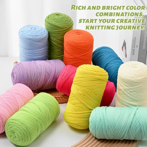 Image of 2 Pack Soft Tshirt Crochet Yarn, 800g /228yds High Elastic Hand Knitting Yarns, Thick T Shirt Yarn for Crocheting Bags, Baskets, Cushions, DIY Crafts(Avocado Green + Avocado Green)