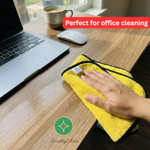 Image of Microfiber Cloths for Home Cleaning - Thick, Reusable & Lint-Free | for Kitchen, Dusting, Glass, Furniture & Other Surfaces (600 GSM, 40X40cm Pack of 12)