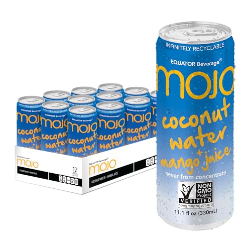MOJO Coconut Water + Mango Juice | Hydration Drink & Sports Drink | Electrolytes Beverage 1043 mg | Vitamin B & C | Hydration Drink for Skin & Body | 11.1 Oz (Pack Of 12)
