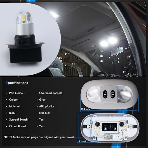 Consola Techo con Luz LED y Control Techo Solar para Ford F150 2004-2008 miniatura 5
