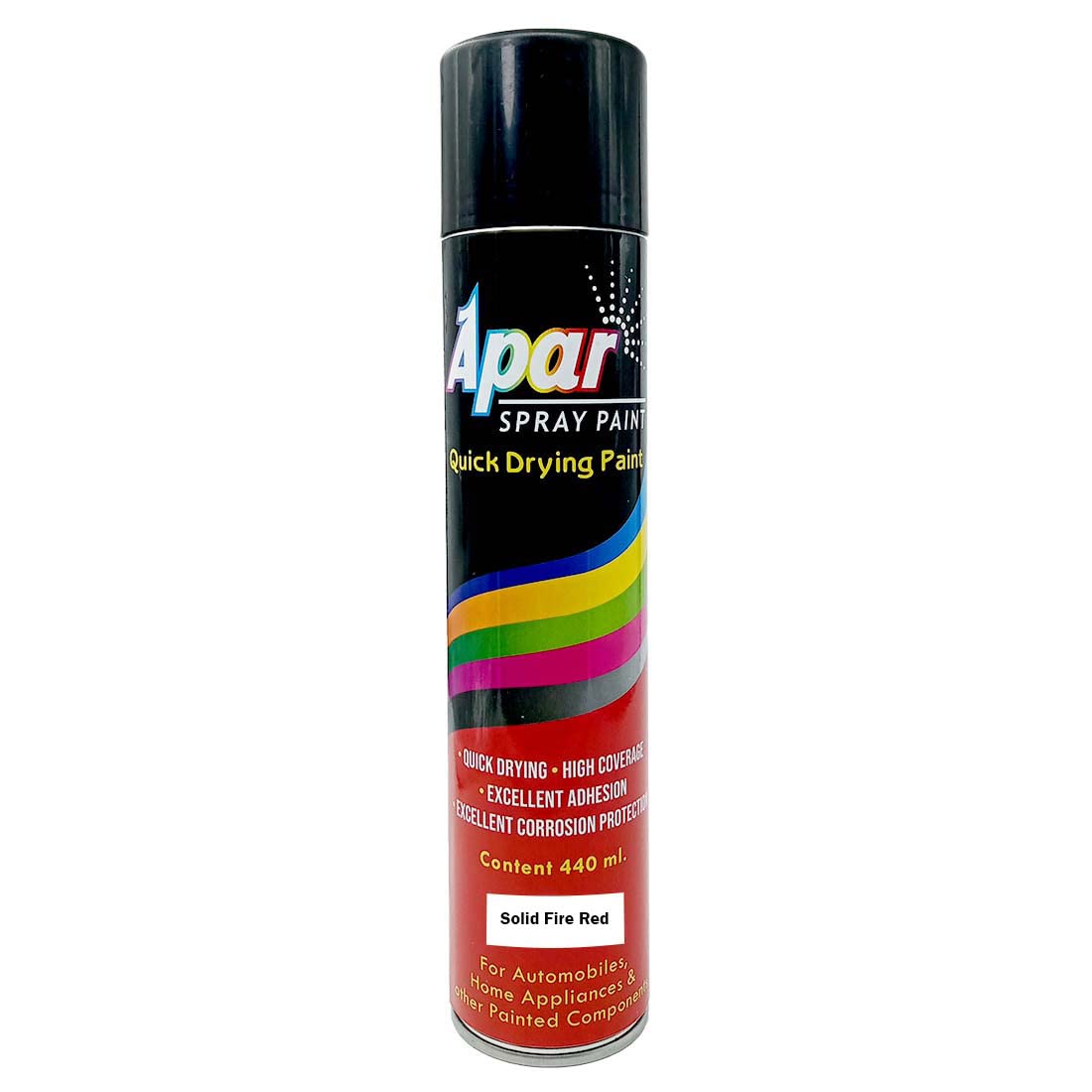 APAR Spray Paint Solid Fire Red (RC Colour Name) - 440 ml | Compatible for Maruti Cars | Touch-Up for Bumper, Fender, Bonnet, Doors | Gloss Finish | Quick Dry