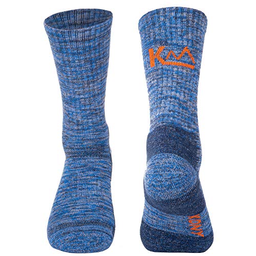 KONY Men's 5 Pairs Thick Cushion Hiking Walking Socks, Wicking Outdoor Sports Crew Socks3