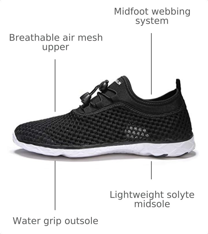Image of Men's Quick Drying Aqua Water Shoes,3-Second Drainage & All-Terrain for Swimming,Hiking,Yoga