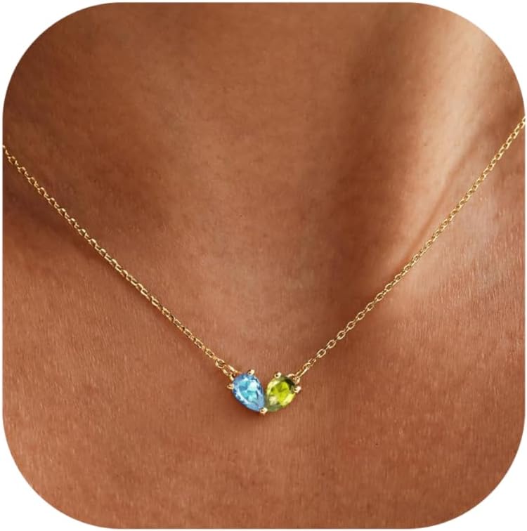 KOHOTA Gold Birthstone Necklaces for Women Trendy Mother Daughter Necklace