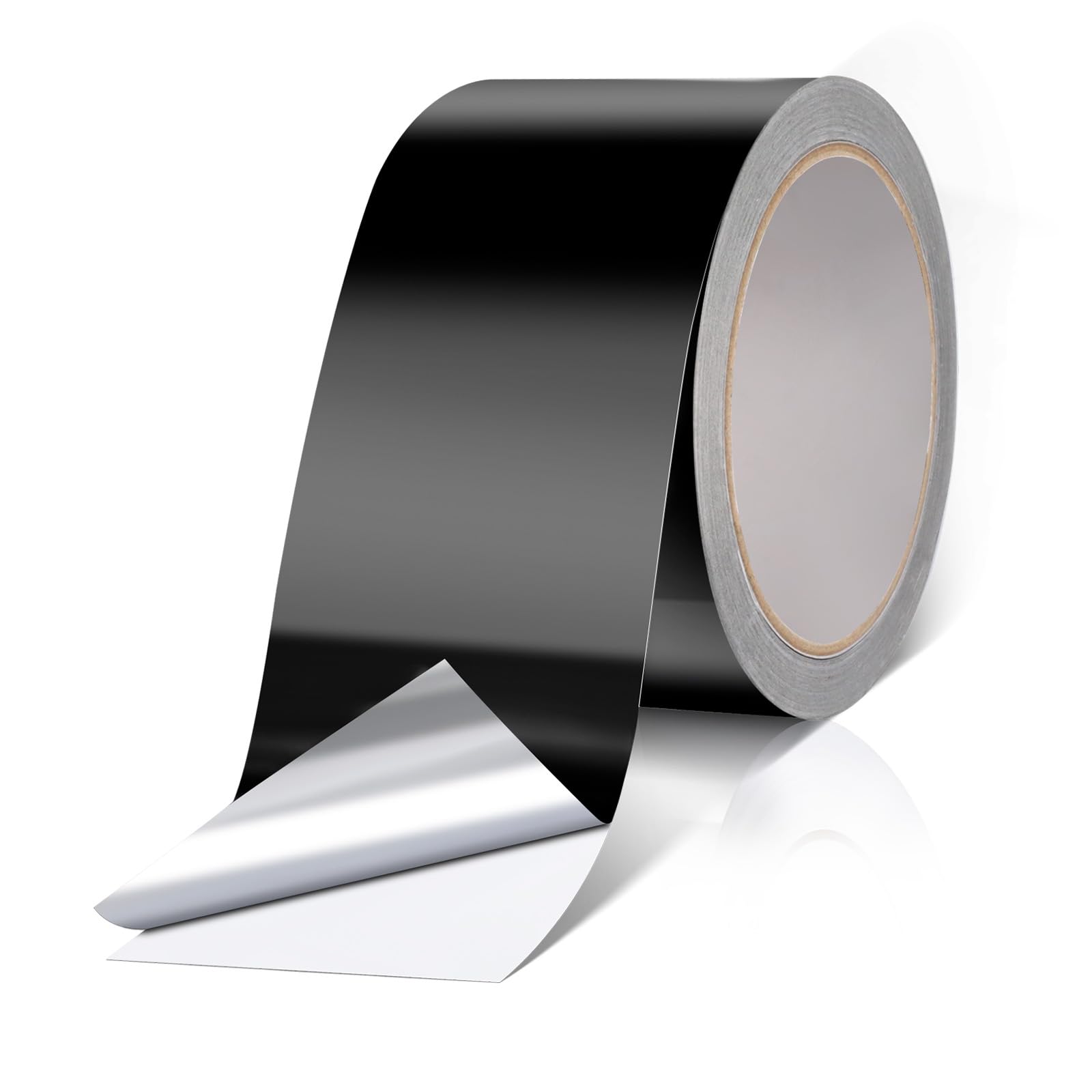 VINATO Cinta de Aluminio Negro,5cm x 20m - Cinta Aislante Alta Temperatura, Cinta Aluminio Adhesiva Impermeable para Conductos, Electrónica, Auto, Bricolaje | Cinta Selladora Impermeable
