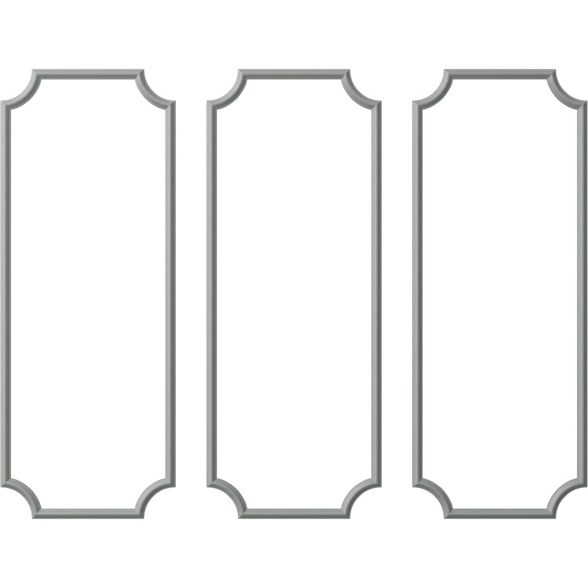 28"W x 72"H Ashford Smooth Panel Moulding Kit (Triple Panel)