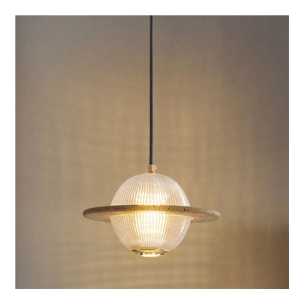 Luminaire suspendu LED planète en verre et lustre réglable pour cuisine