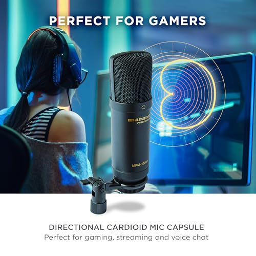 Image of Marantz Professional MPM-1000U USB Condenser Microphone for Gaming, Streaming and Podcasting - Built-In Audio Interface, Desktop Stand, Plug-and-Play, Black