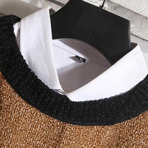 Cambkatl Men's Stylish Color Block Crewneck Sweaters, Loose Fit Casual Long Sleeve Pullover Knit Sweater Thermal Tops3