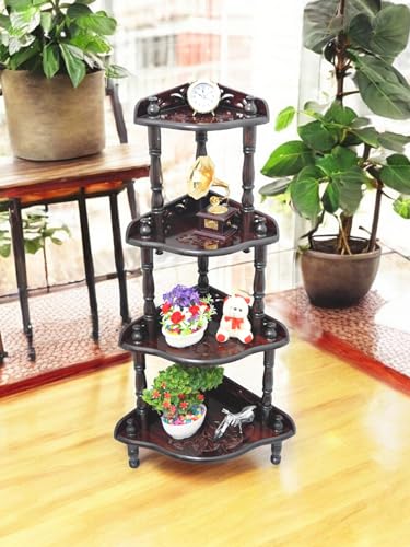 Image of Antique Open Bookcase (Mango Wood, Antique Finish, Brown)