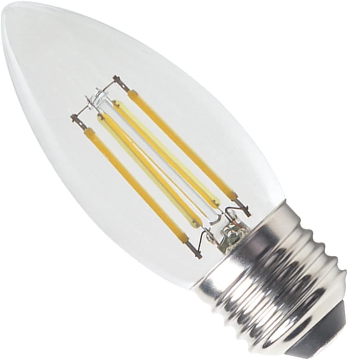 3V C35 LED Filament Bulb 2W E26/E27 Screw Base Warm White 2700K for Solar Power Pendant Light Street Light Solar Chandelier 4-Pack