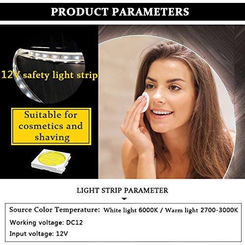Image of Backlit Round LED Mirror ? 3 Color Lights, Anti-Fog, Dimmable, Memory Function for Bathroom Vanity (70X70 CM)