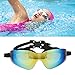 Swimming Goggles, Anti Fog No Leaking SilicaGel Swim Glasses, High Light Transmittance Swimming Goggles, Tinted Swim Goggles, Swim Glasses with Pc Mirror for Men and Women (Black)