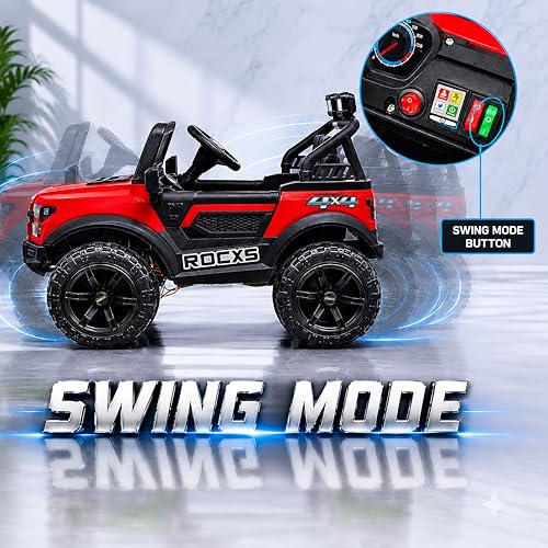 Image of Wish Master 4x4 Off-Road Electric Ride-On Jeep for Kids | 12V Battery, Remote & Manual Drive | Big Size Jeep with Music, Lights & Safety Belt