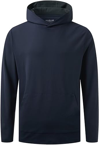 M MAELREG Boys Long Sleeve Hoodie Sweatshirts Breathable Youth Sweatshirt Plain Performance Golf Hoodie for Kids Navy