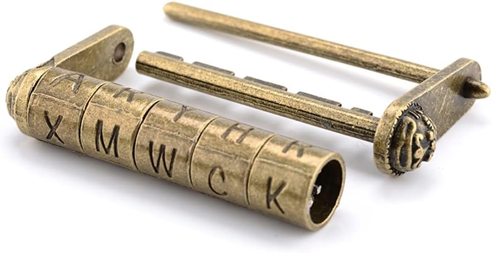 Zinc Alloy Antique Bronze Retro Combination Lock 5 Letter Password Jewelry Box Padlock