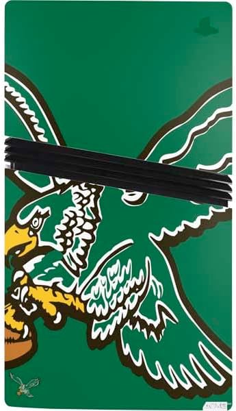 Skinit Decal Gaming Skin Compatible with PS5 Pro Console - Officially Licensed NFL Philadelphia Eagles Retro Logo Design