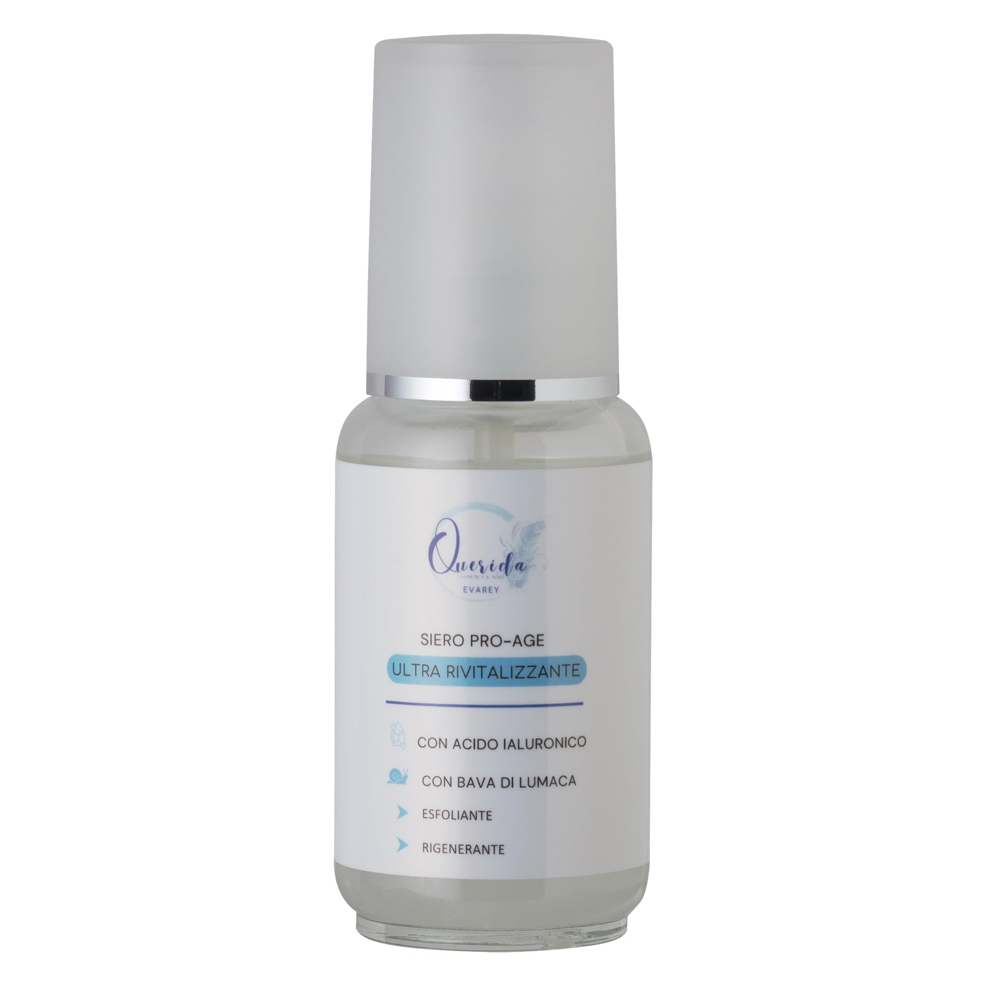 Querida ProAge Gesichtsserum mit Schneckenschleim und Hyaluronsäure, biologisches Peeling, regenerierend, Anti-Age, hergestellt in Italien, 50 ml