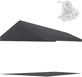 Capa de substituição de garagem atualizada de 25 x 50 cm, cinza para carro, garagem, abrigo, festa, tenda com elásticos de bola (apenas capa superior, moldura não incluída)