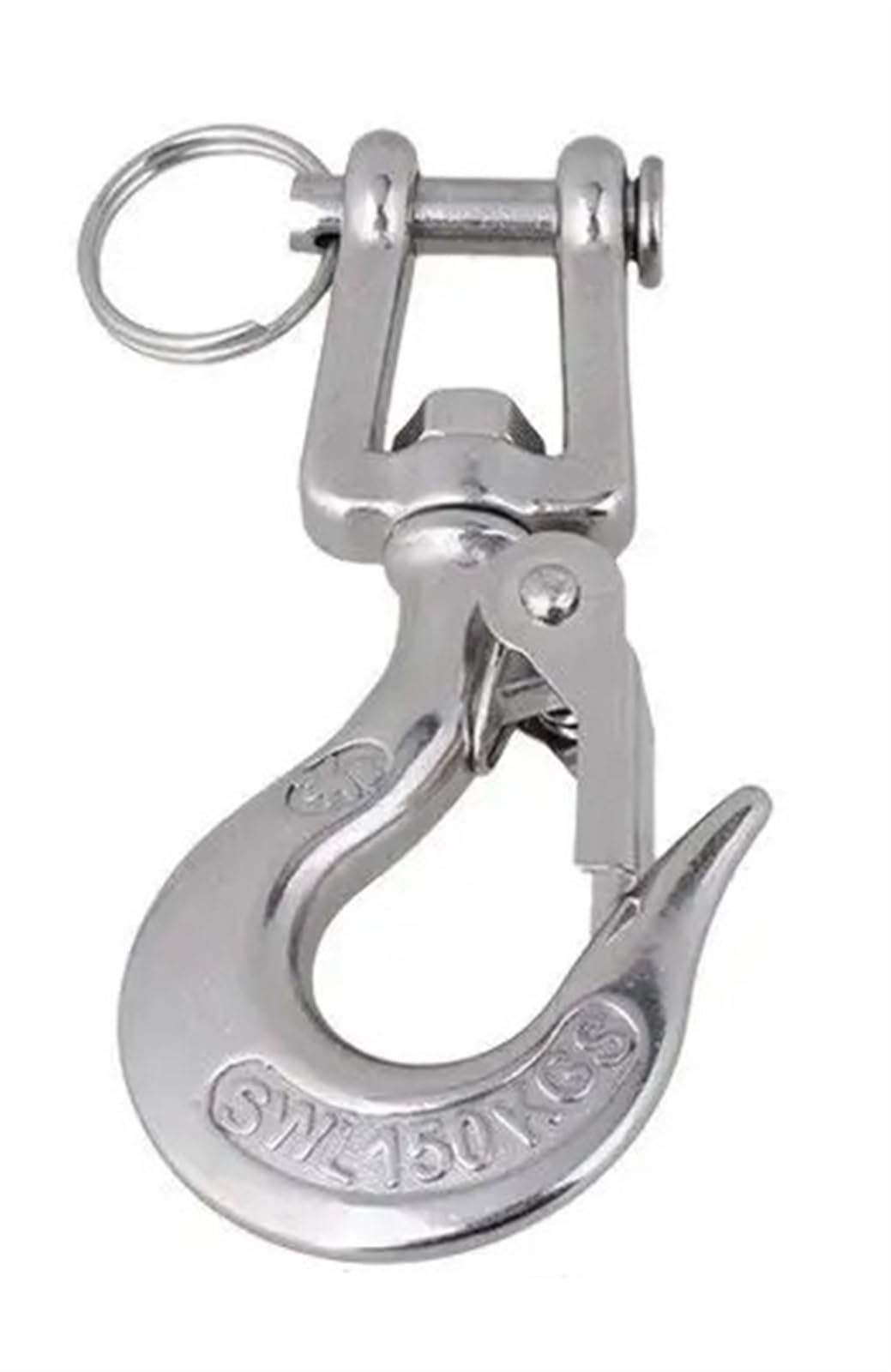 Lot de 2 mousquetons de Levage à œillet pivotant de Type américain en Acier Inoxydable 304 avec Limite de Charge de Travail de 150 kg