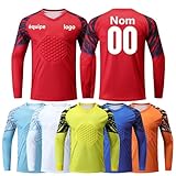 Custom Goalkeeper Jersey for All Ages - Quick-Dry Breathable Goalie Shirt with Name - Adults/Kids/Teens (Red)