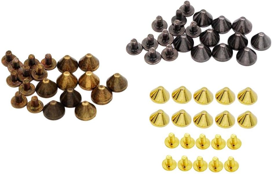 Loom Tree 3x10 Pieces Alloy Conic Rivets for Sewing Accessories Golden | Studs, Rivets & Tacks