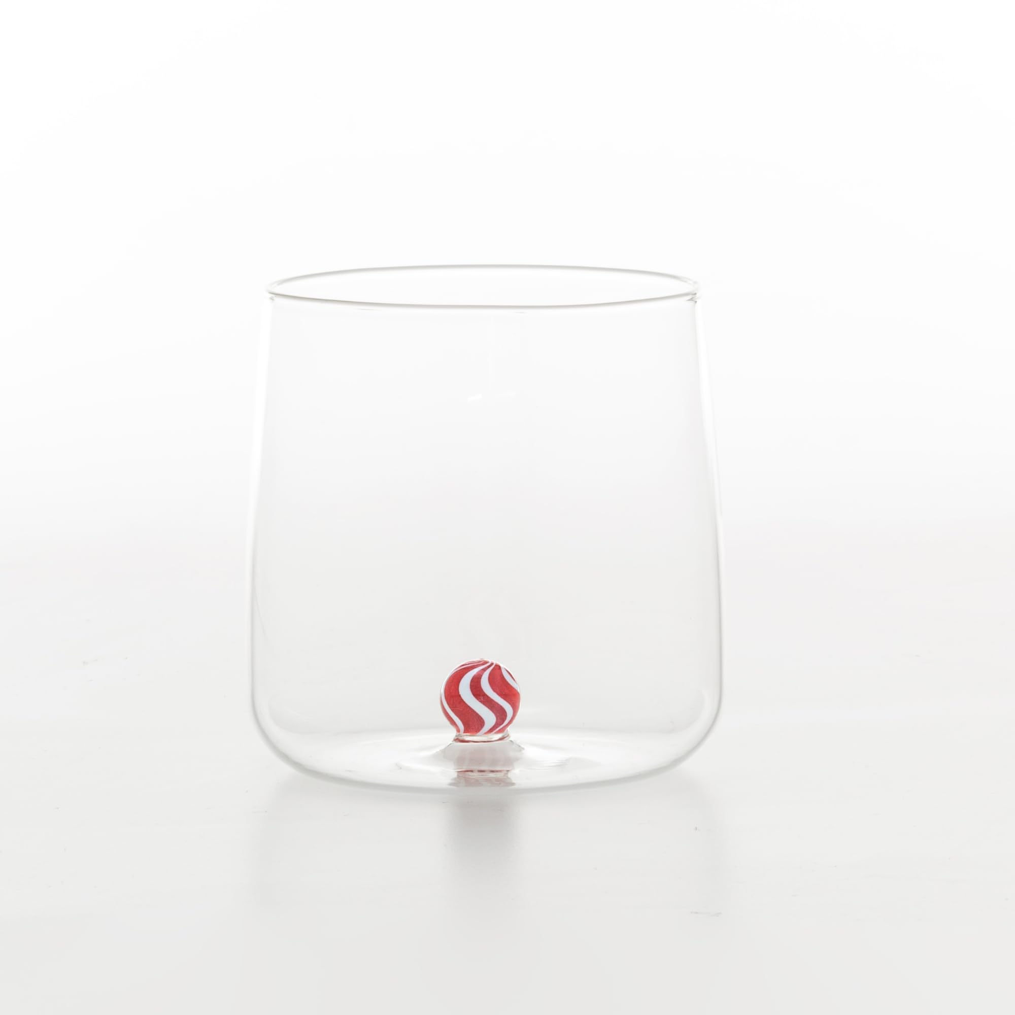 Zafferano Bilia Candy Tumbler szklanki do picia, zestaw 4 sztuk, szklanki z kolorową kulką wewnątrz, szklanki na wodę 440 ml, 4 kolory, nadają się do mycia w zmywarce, miks