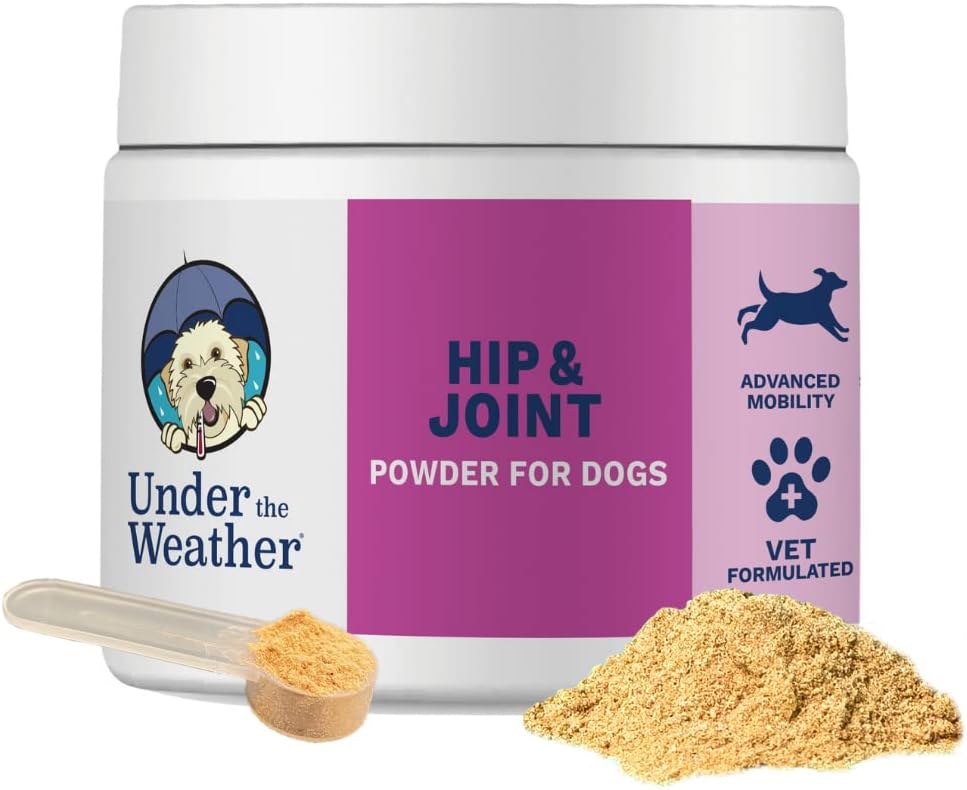 Under the Weather Pet Joint and Hip Powder for Dogs | Vet Formulated Dog Supplements with Glucosamine Antioxidants & Chondroitin for Strong Overall Joint Health | Promotes Good Mobility & Flexibility