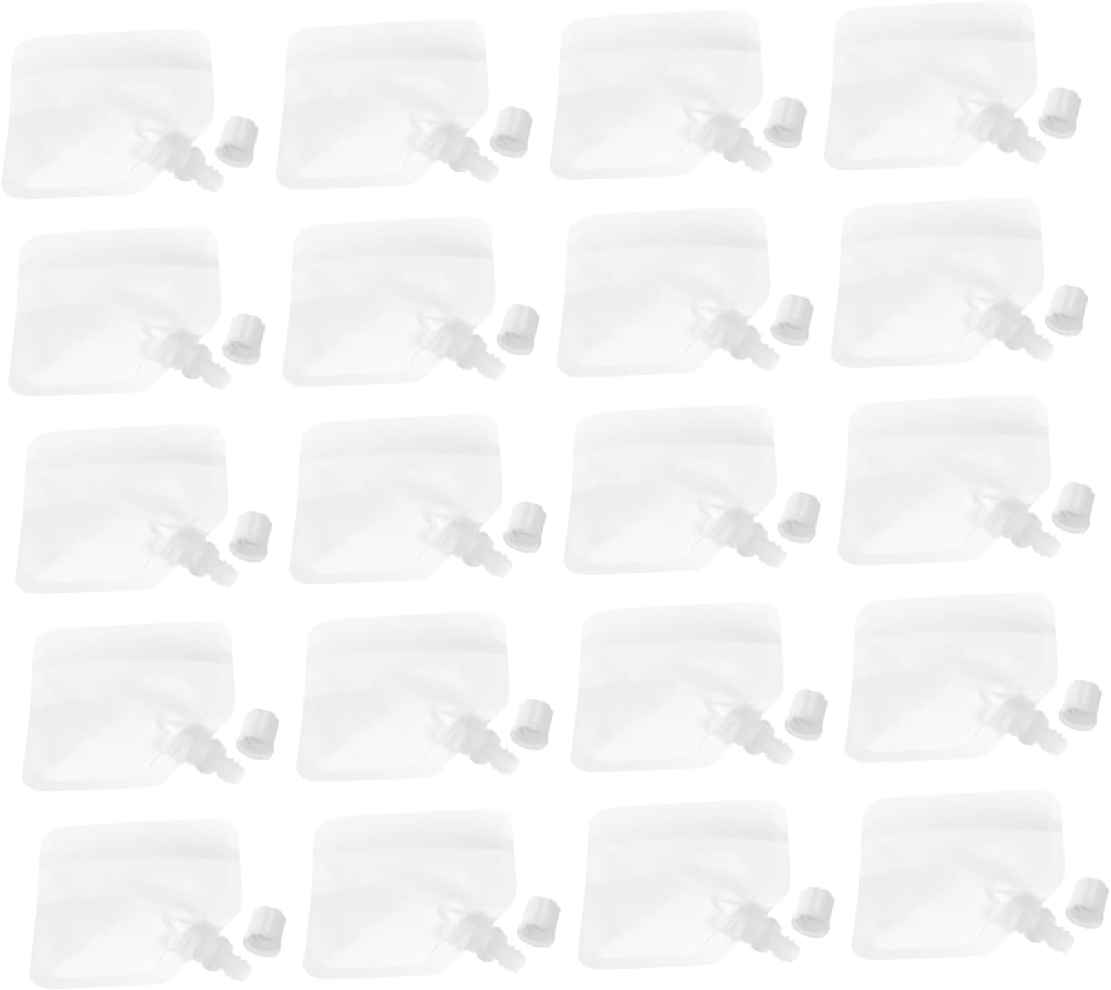 PATKAW 20pcs Lotion Bag Clear Plastic Containers Shower Storage Bag Lotion Vial Liquid Dispenser Bag Facial Cleaning Shampoo Container Travel Trial Pack Pouch The Pet White