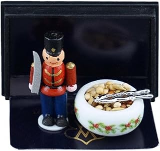 Melody Jane Dolls Houses Dollhouse Nutcracker & Bowl of Nuts Miniature Reutter Christmas Accessory