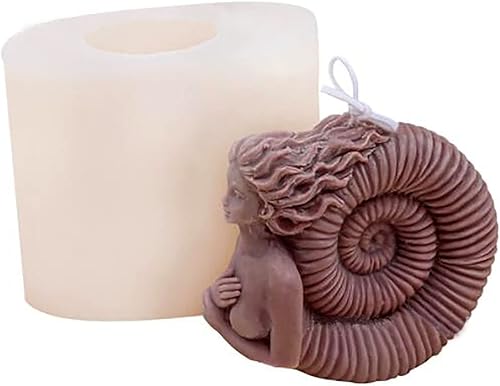 Miniatura 1 de Grainrain Molde de vela de silicona 3D caracol niña cera fabricación de jabón DIY velas perfumadas tamaño pequeño (SXY117)