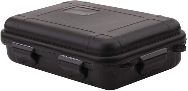 Outdoor Shockproof Box Plastic Storage Box Waterproof Tool Survival Box Container Carry Hard Case (Black, S)