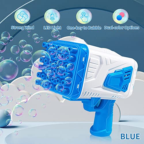Bazooka Bubble Gun Machine With Light For Summer|Rocket Boom Bubble Blower|Big Rocket Launcher Bubble Maker|Toddler Outdoor Toys For Kids Ages 4-8,Gifts For 3 5 6 7 Year Old Boys & Girls Adults (Blue) #TOP6