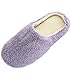 Minetom Pantoufles d'intérieur Hommes et femmes Mousse à mémoire antiadhésive confortable Mousse légère Doublure en peluche Lavable Coton chaud Maison Maison Violet EU 36