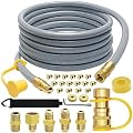 GardenNow 18FT 3/8" ID Natural Gas Hose, Low Pressure LPG Hose with Quick Connect, for Weber, Char-Broil, Pizza Oven, Patio Heater and More NG Appliance Propane to Natural Gas Conversion Kit