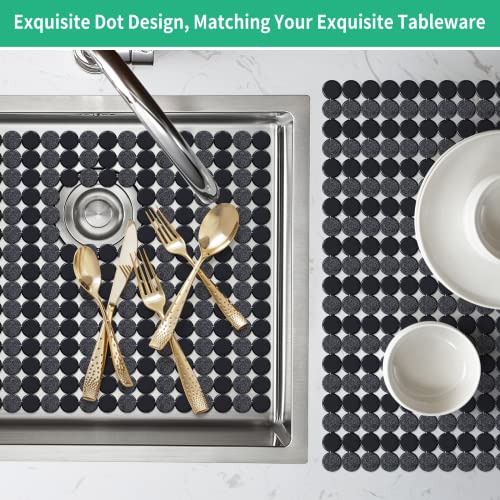 Yolife Sink Protectors For Kitchen Sink, 2 Pack Kitchen Sink Mats For Stainless Steel Sink/Ceramic Sinks, Dishes And Glassware, Sink Mats For Bottom Of Kitchen Sink, Cuttable,11.8X15.8"(Black, 2 Pack) #TOP2