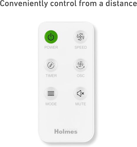 Miniatura 7 de HOLMES Ventilador de pie digital de 16", oscilación de 80°, 3 velocidades, 3 modos, temporizador de 7.5 horas, altura ajustable, inclinación