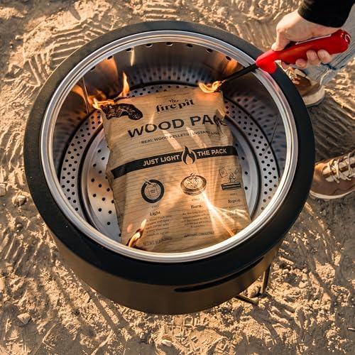 TIKI Wood Pellet Pack β 4-Pack Wood Pellets for Smokeless Fire Pits, Easy-to-Use Fire Pit Fuel for Outdoor Heating & Camping, 30+ Minute Full Flame Fire, Made in The USA - 5