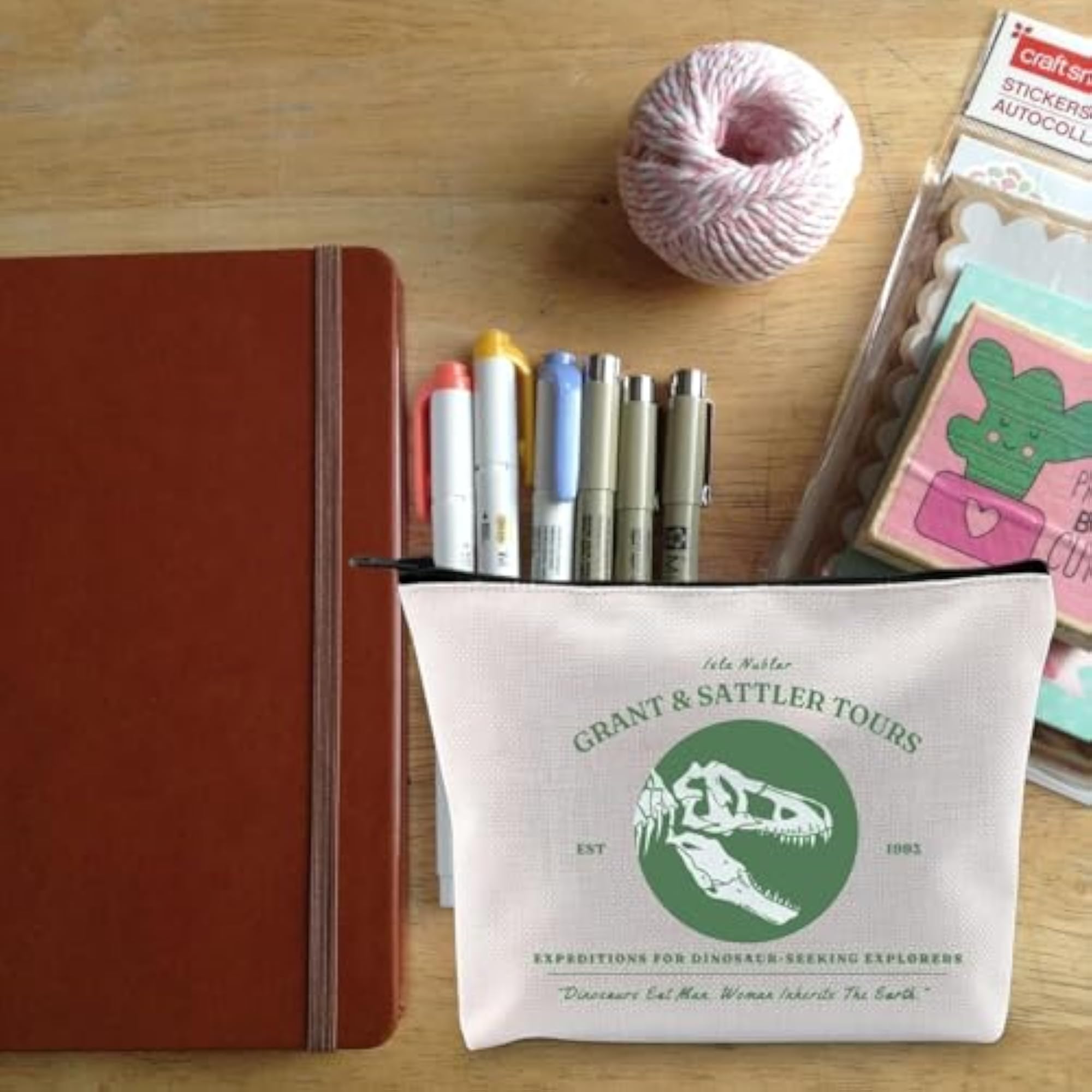 Dinosaur Zipper Pouch Movie Lover Gift