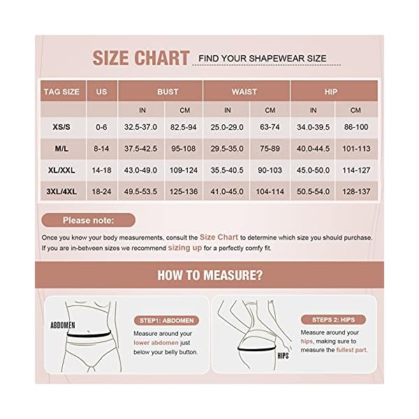 Lover-Beauty Back Fat Shapewear for Women Tummy Control Full Body Shaper Seamless Faja Compression Garment, Beige, M/L